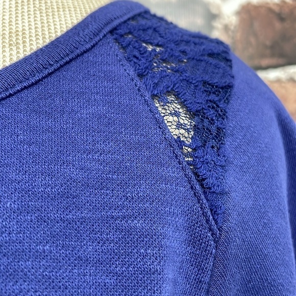 Soft Surroundings Top Women's Small Blue Long Sleeve Buttons Lace - Picture 9 of 17